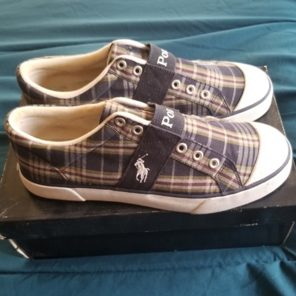 Polo Ralph Lauren Gardener Plaid Sneakers | Navy